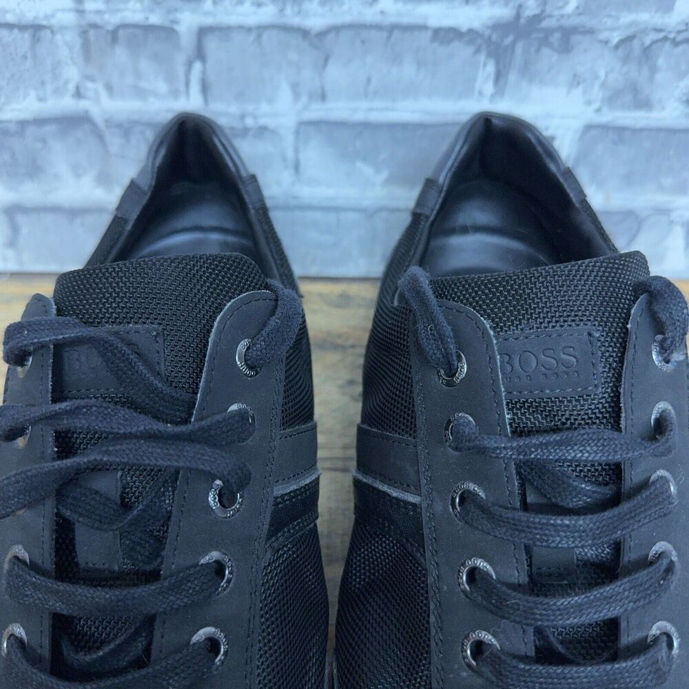 Hugo Boss Lighter 50388431 Black Casual Sneakers Shoes Lace up Mens Size 45 EU - Picture 6 of 11